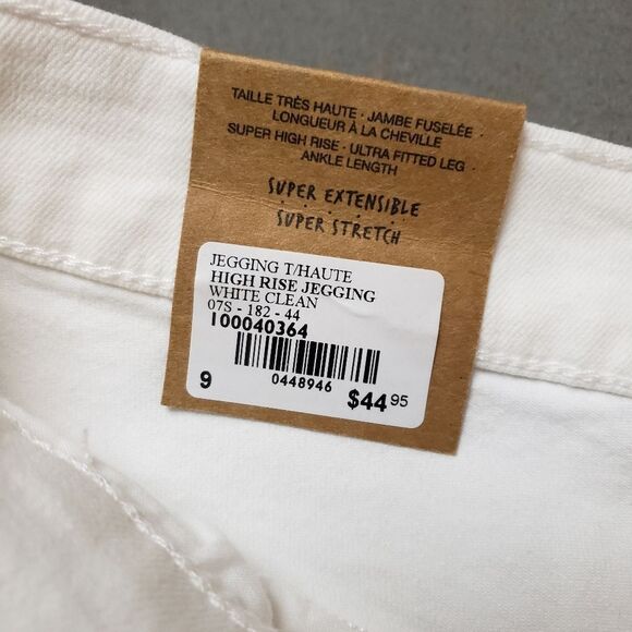 Garage High Waist Jegging White Raw Hem - Retro High waist - size 9 - Picture 10 of 13